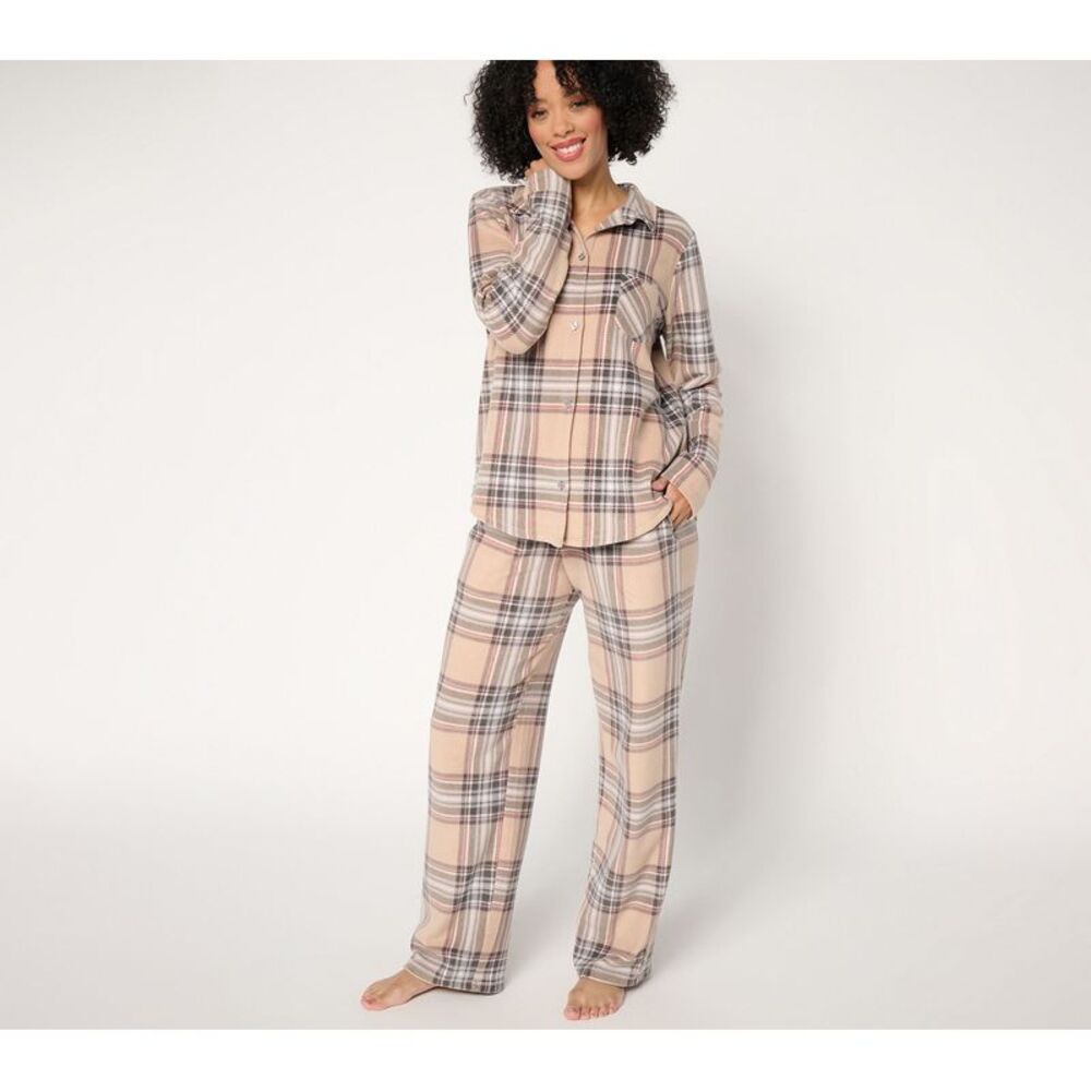 SUNNYLiFE Women's Petite Set 3XP Fleecewear Notch Collar PJ Gray